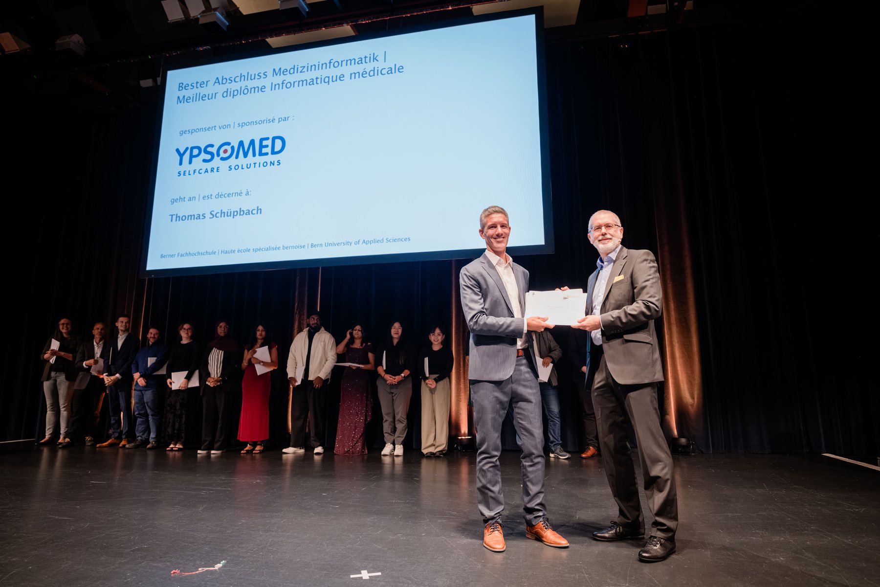 Bester Abschluss Medizininformatik: Thomas Schüpbach (mit Unterstützung der Ypsomed AG).